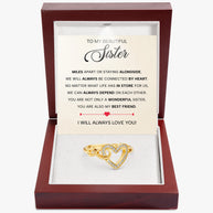 To My Sister Ring Infinity Hearts With Heartfelt Message - Unique Jewelry For Sister - Always Be Connected