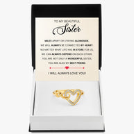 To My Sister Ring Infinity Hearts With Heartfelt Message - Unique Jewelry For Sister - Always Be Connected
