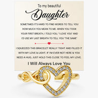 To My Daughter Ring Infinity Hearts With Heartfelt Message - Unique Jewelry For Daughter - Always In Mine Ring