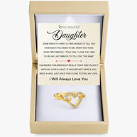To My Daughter Ring Infinity Hearts With Heartfelt Message - Unique Jewelry For Daughter - Always In Mine Ring