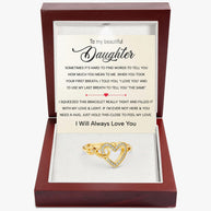 To My Daughter Ring Infinity Hearts With Heartfelt Message - Unique Jewelry For Daughter - Always In Mine Ring