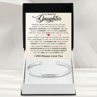 To My Daughter With Heartfelt Message - Engraved Cuff Bangle For Daughter - Always In Mine