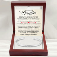 To My Daughter With Heartfelt Message - Engraved Cuff Bangle For Daughter - Always In Mine