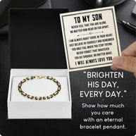 To My Son Bracelet With Heartfelt Message - Byzantine Chain Bracelet For Men - Always Right There