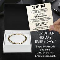 To My Son Bracelet With Heartfelt Message - Byzantine Chain Bracelet For Men - Always With You