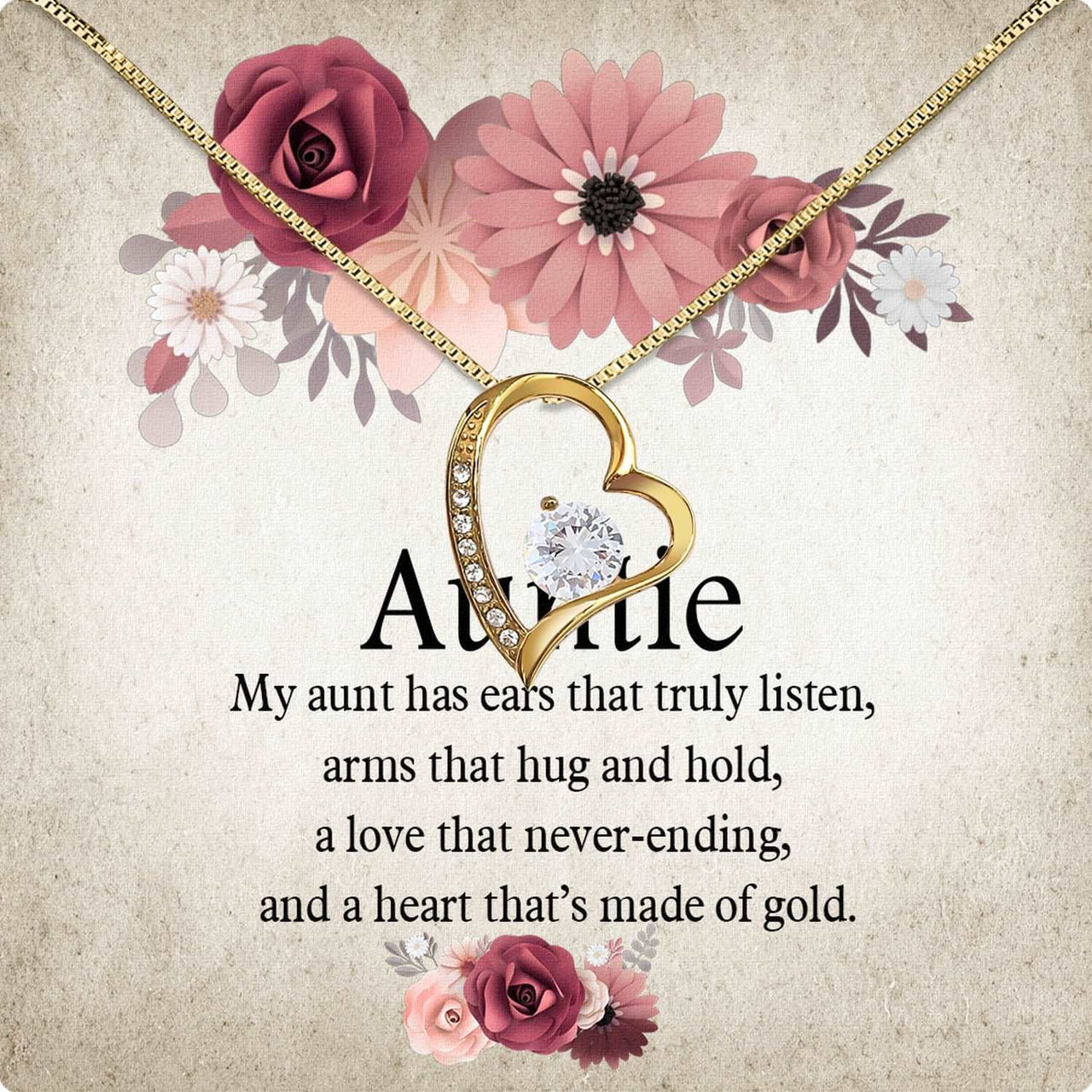 Aunt Necklace: Gift of Love and Appreciation from Niece or Nephew - Larvincy