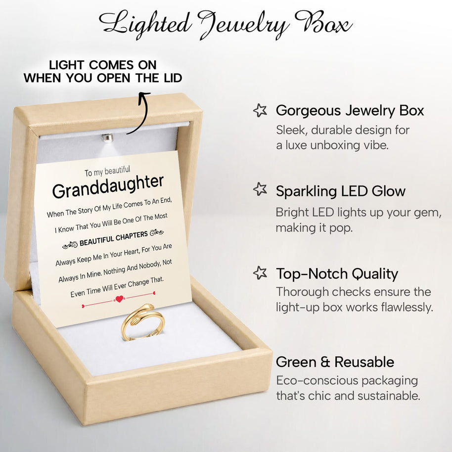 To My Granddaughter With Heartfelt Message - Engraved Hug Ring For Granddaughter -  Beautiful Chapters