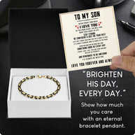 To My Son Bracelet With Heartfelt Message - Byzantine Chain Bracelet For Men - My Little Boy