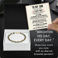 To My Son Bracelet With Heartfelt Message - Byzantine Chain Bracelet For Men - My Little Boy