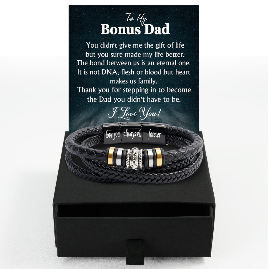 Bracelet Necklace Gifts For Bonus Dad With Personalized Message Card Necklace