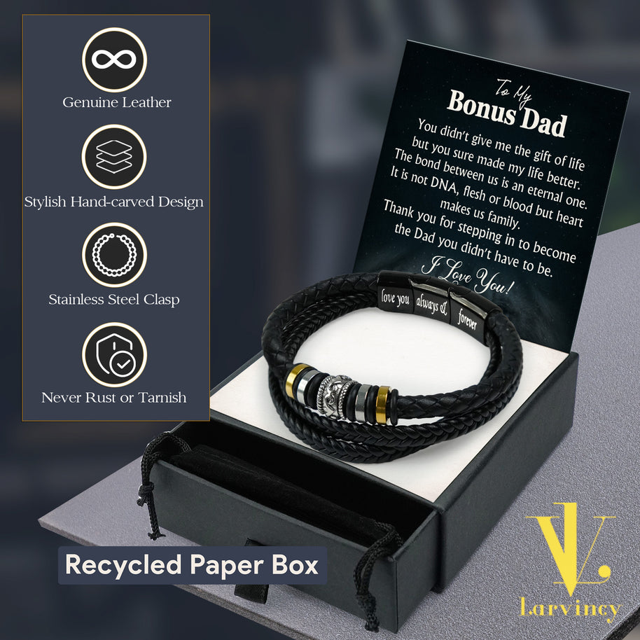 Bracelet Necklace Gifts For Bonus Dad With Personalized Message Card Necklace