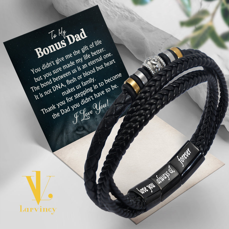 Bracelet Necklace Gifts For Bonus Dad With Personalized Message Card Necklace