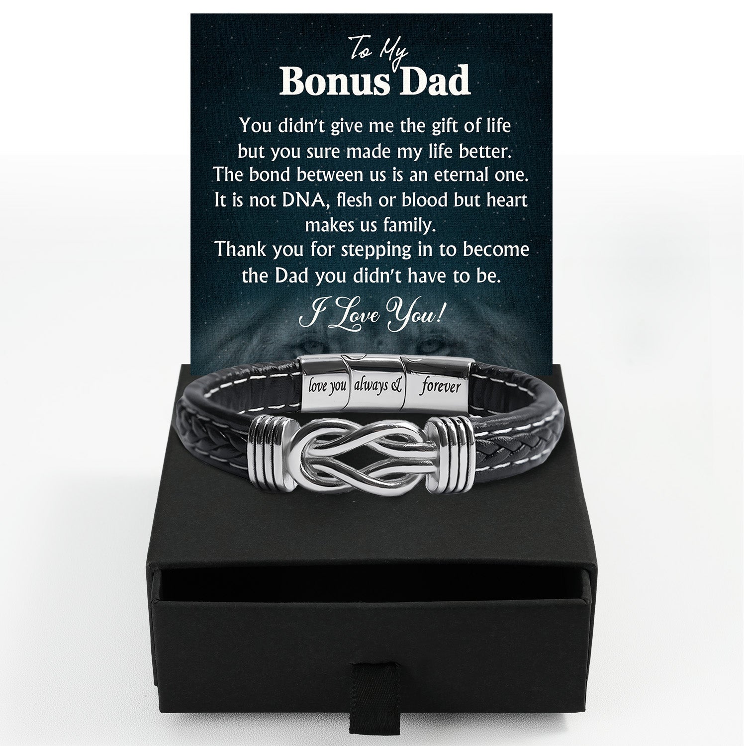 Bracelet Necklace Gifts For Bonus Dad With Personalized Message Card Necklace