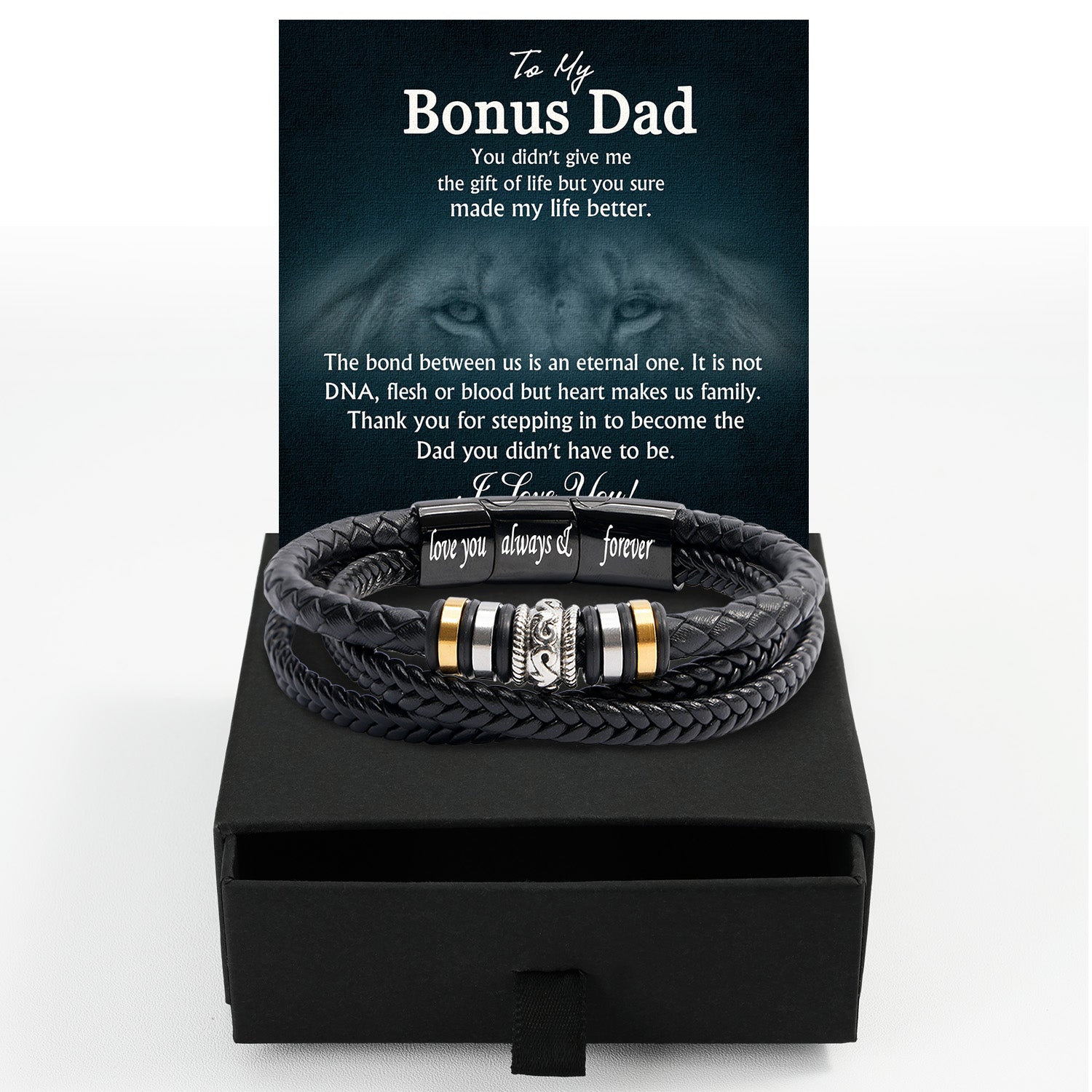 Bracelet Necklace Gifts For Bonus Dad With Personalized Message Card Necklace