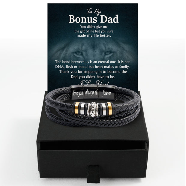 Bracelet Necklace Gifts For Bonus Dad With Personalized Message Card Necklace