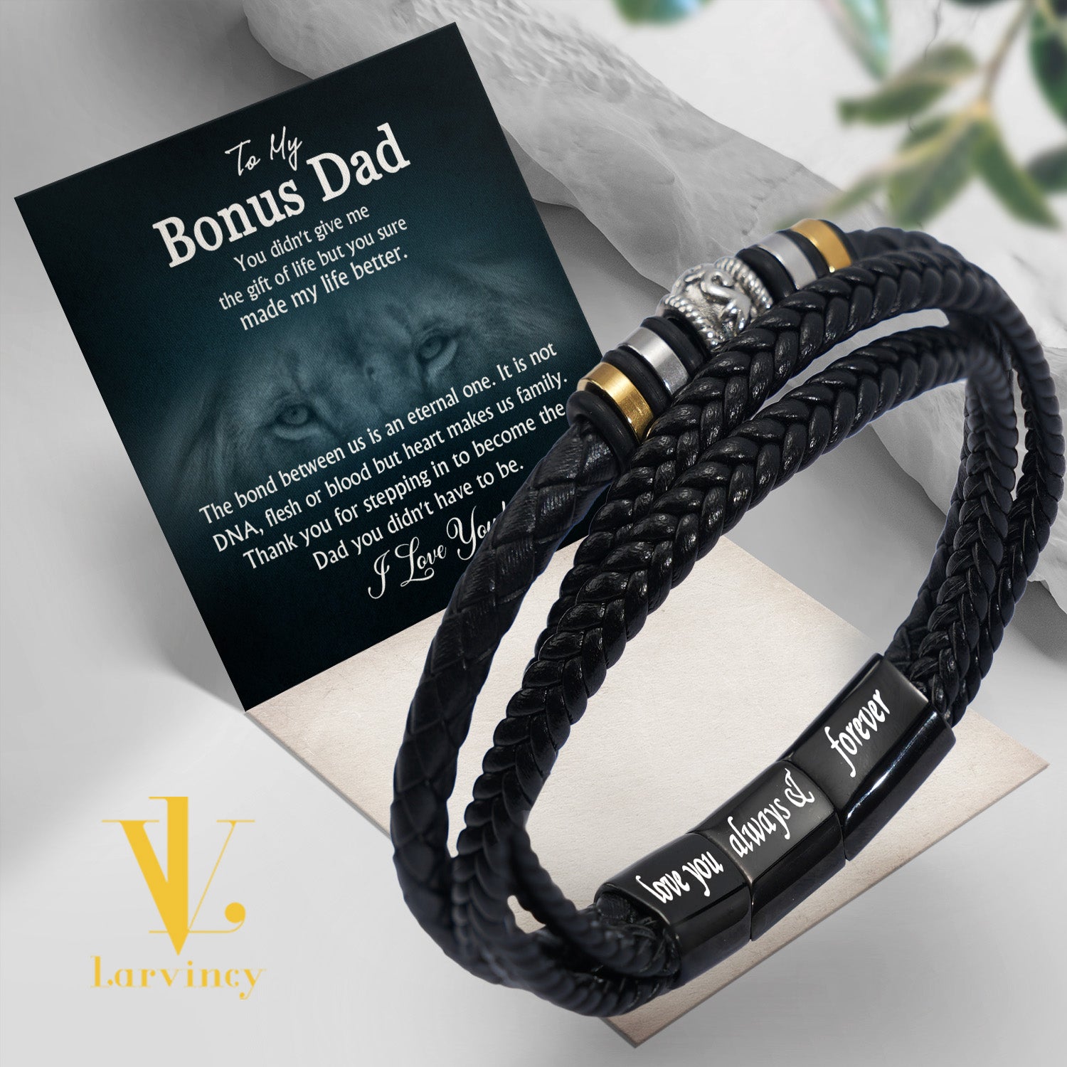 Bracelet Necklace Gifts For Bonus Dad With Personalized Message Card Necklace