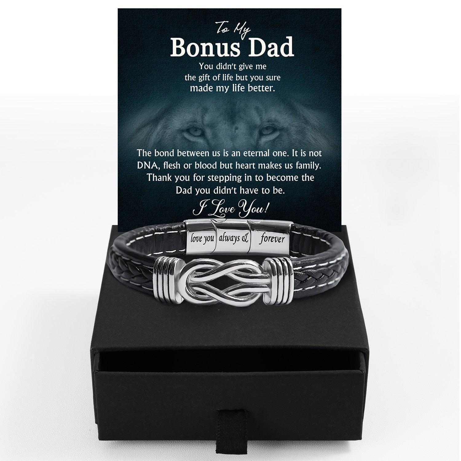 Bracelet Necklace Gifts For Bonus Dad With Personalized Message Card Necklace