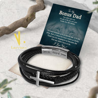Bracelet Necklace Gifts For Bonus Dad With Personalized Message Card Necklace
