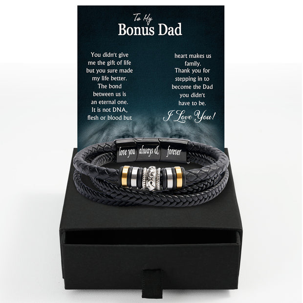Bracelet Necklace Gifts For Bonus Dad With Personalized Message Card Necklace
