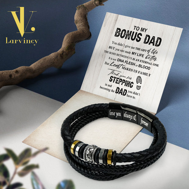 Bracelet Necklace Gifts For Bonus Dad With Personalized Message Card Necklace