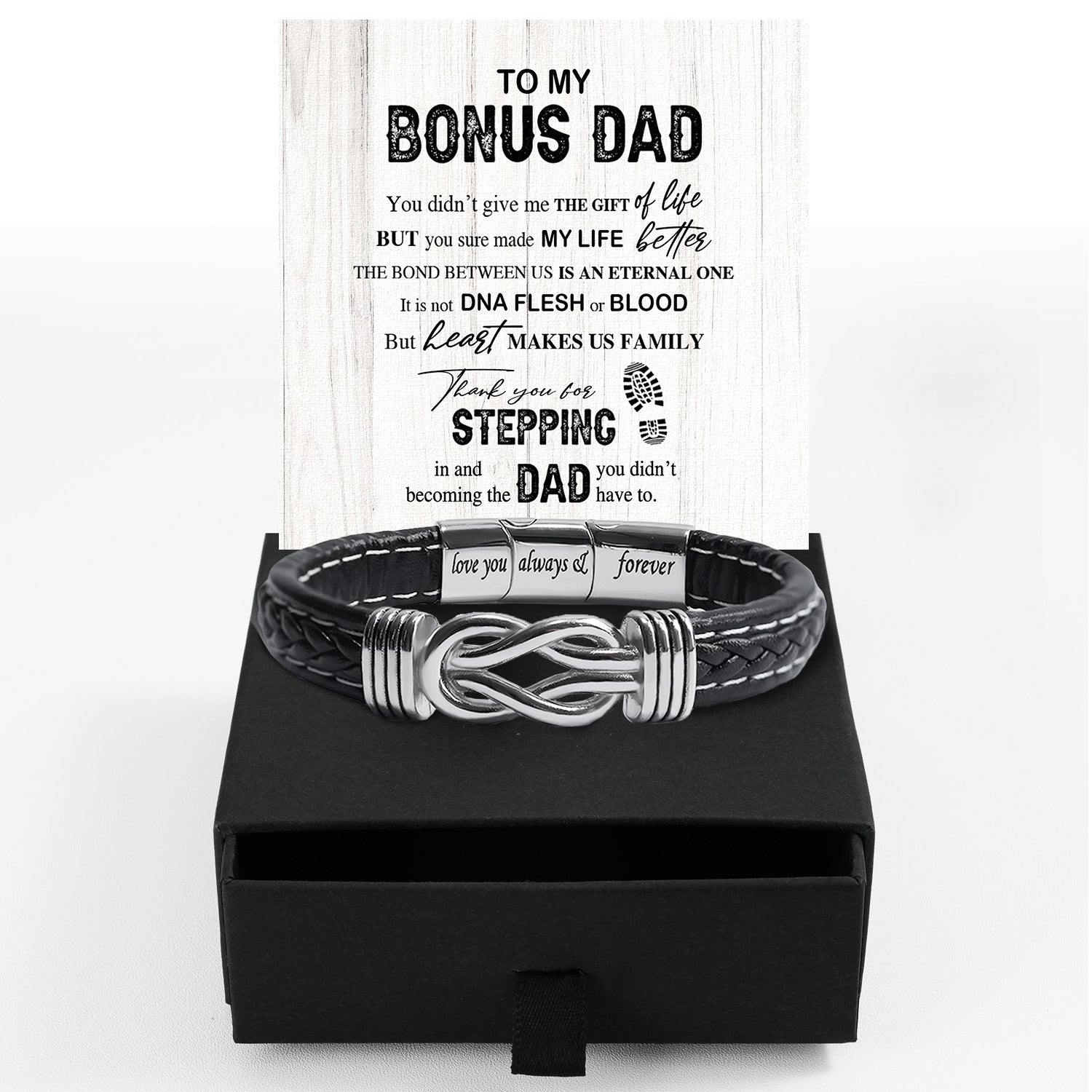 Bracelet Necklace Gifts For Bonus Dad With Personalized Message Card Necklace