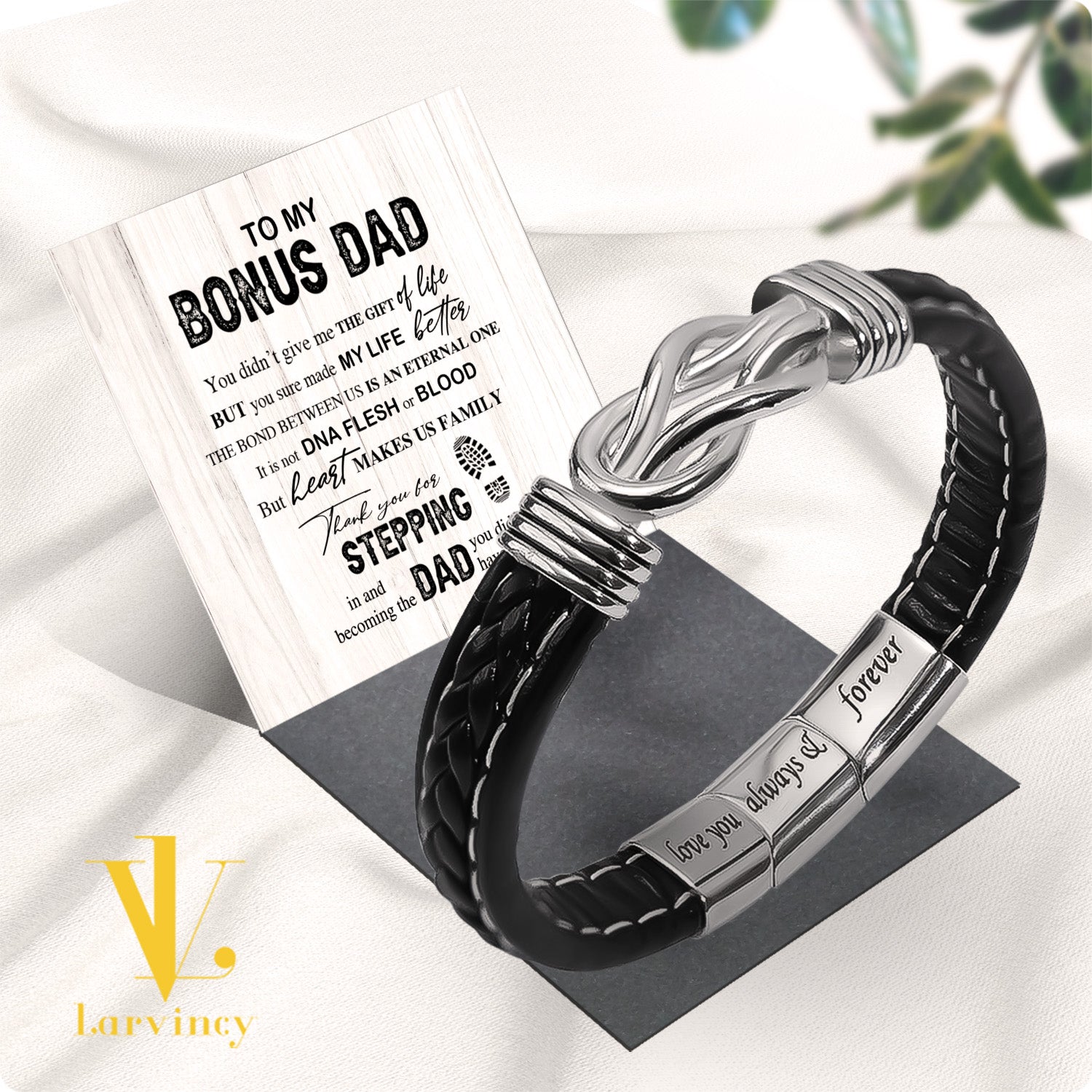 Bracelet Necklace Gifts For Bonus Dad With Personalized Message Card Necklace