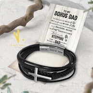 Bracelet Necklace Gifts For Bonus Dad With Personalized Message Card Necklace