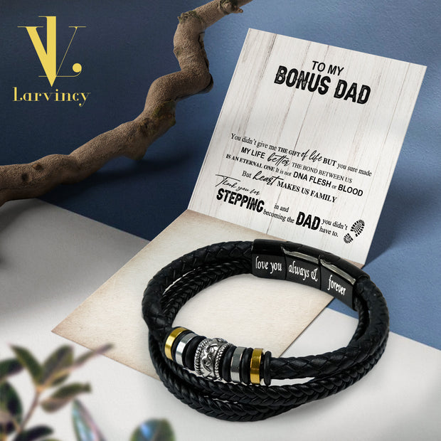 Bracelet Necklace Gifts For Bonus Dad With Personalized Message Card Necklace