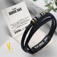 Thumbnail for Bracelet Necklace Gifts For Bonus Dad With Personalized Message Card Necklace