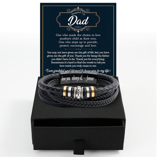 Bracelet Necklace Gifts For Bonus Dad With Personalized Message Card Necklace
