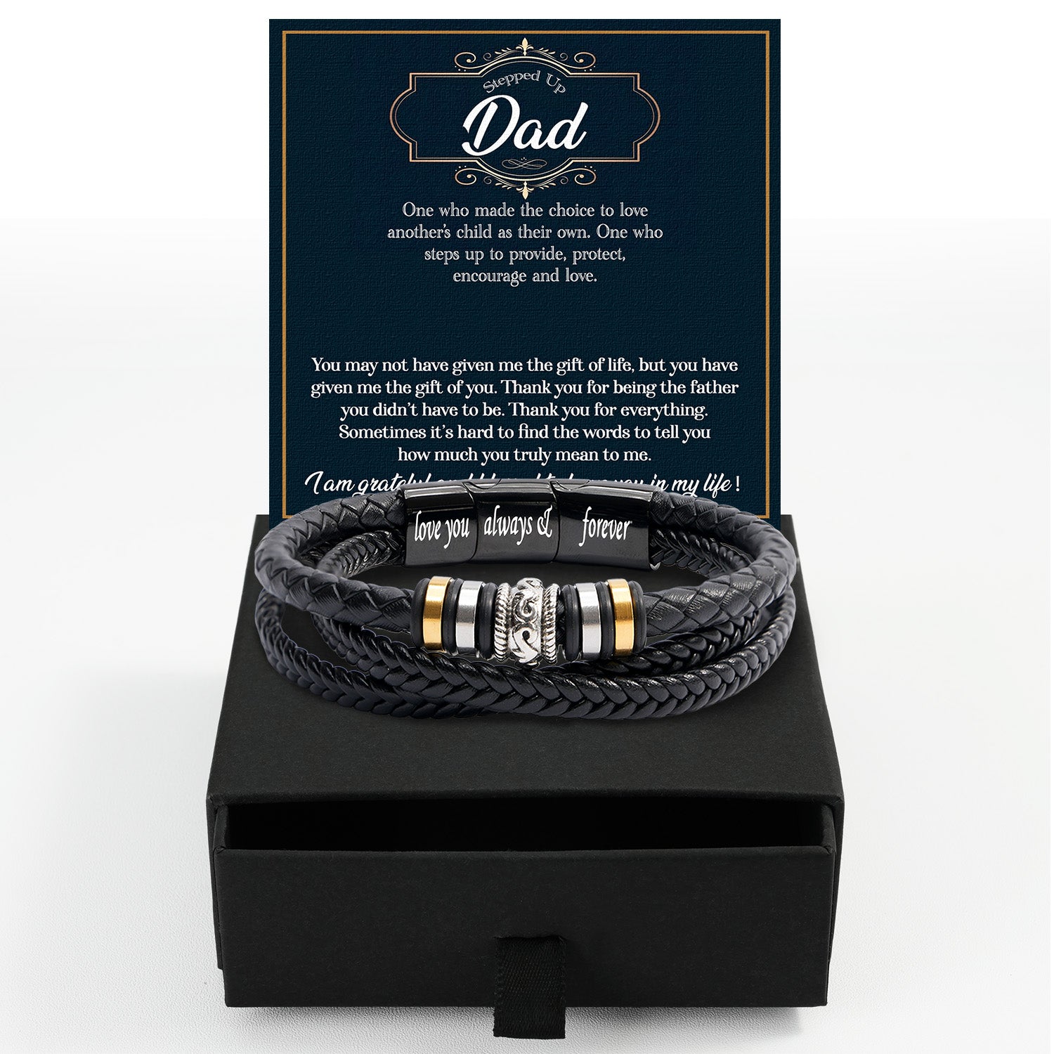 Bracelet Necklace Gifts For Bonus Dad With Personalized Message Card Necklace
