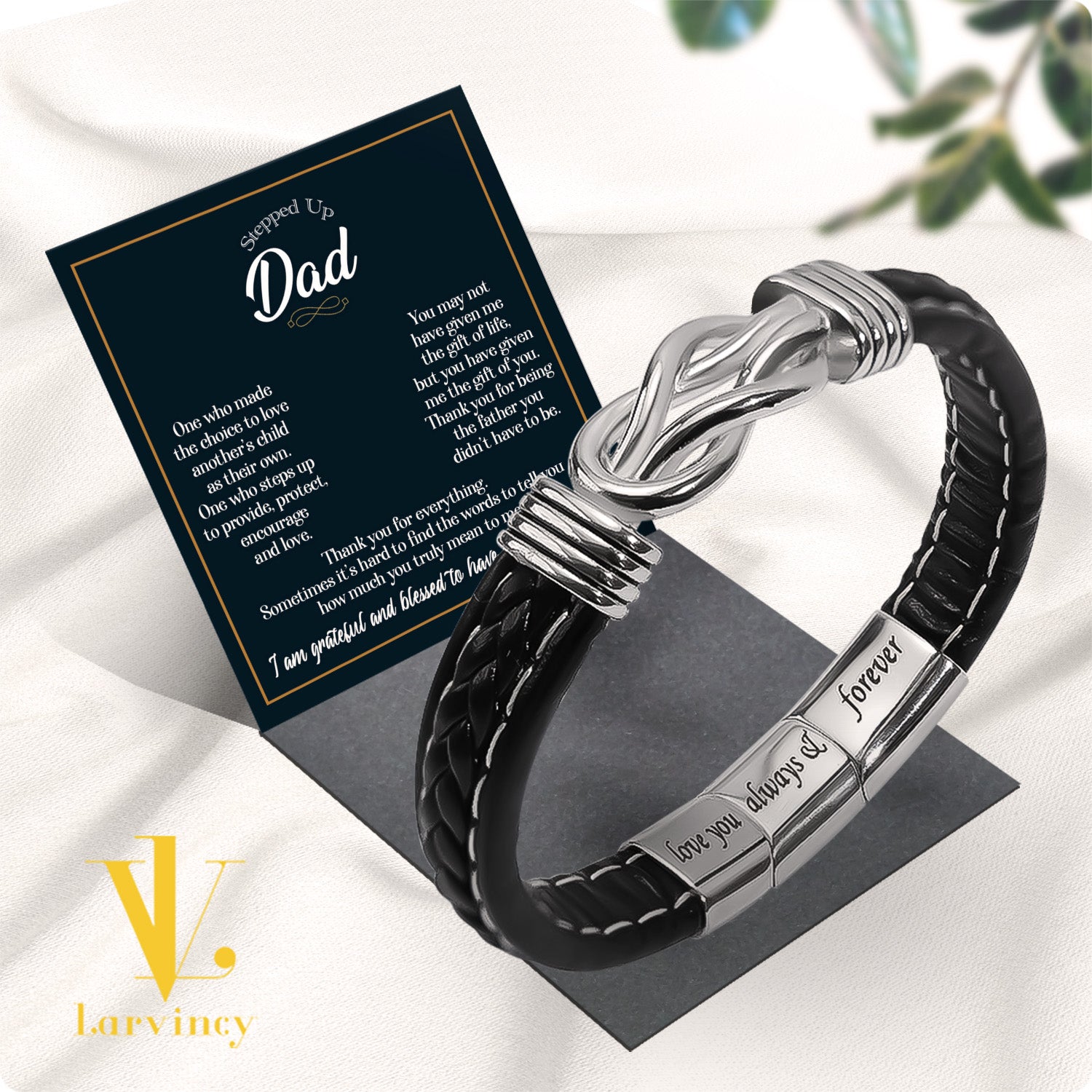Bracelet Necklace Gifts For Bonus Dad With Personalized Message Card Necklace