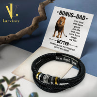 Thumbnail for Bracelet Necklace Gifts For Bonus Dad With Personalized Message Card Necklace