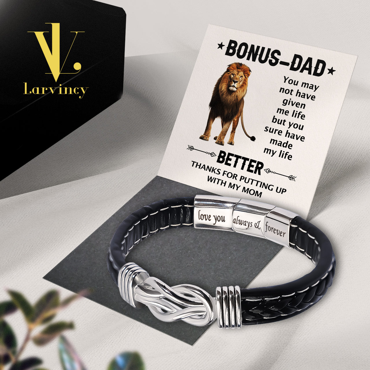 Bracelet Necklace Gifts For Bonus Dad With Personalized Message Card Necklace