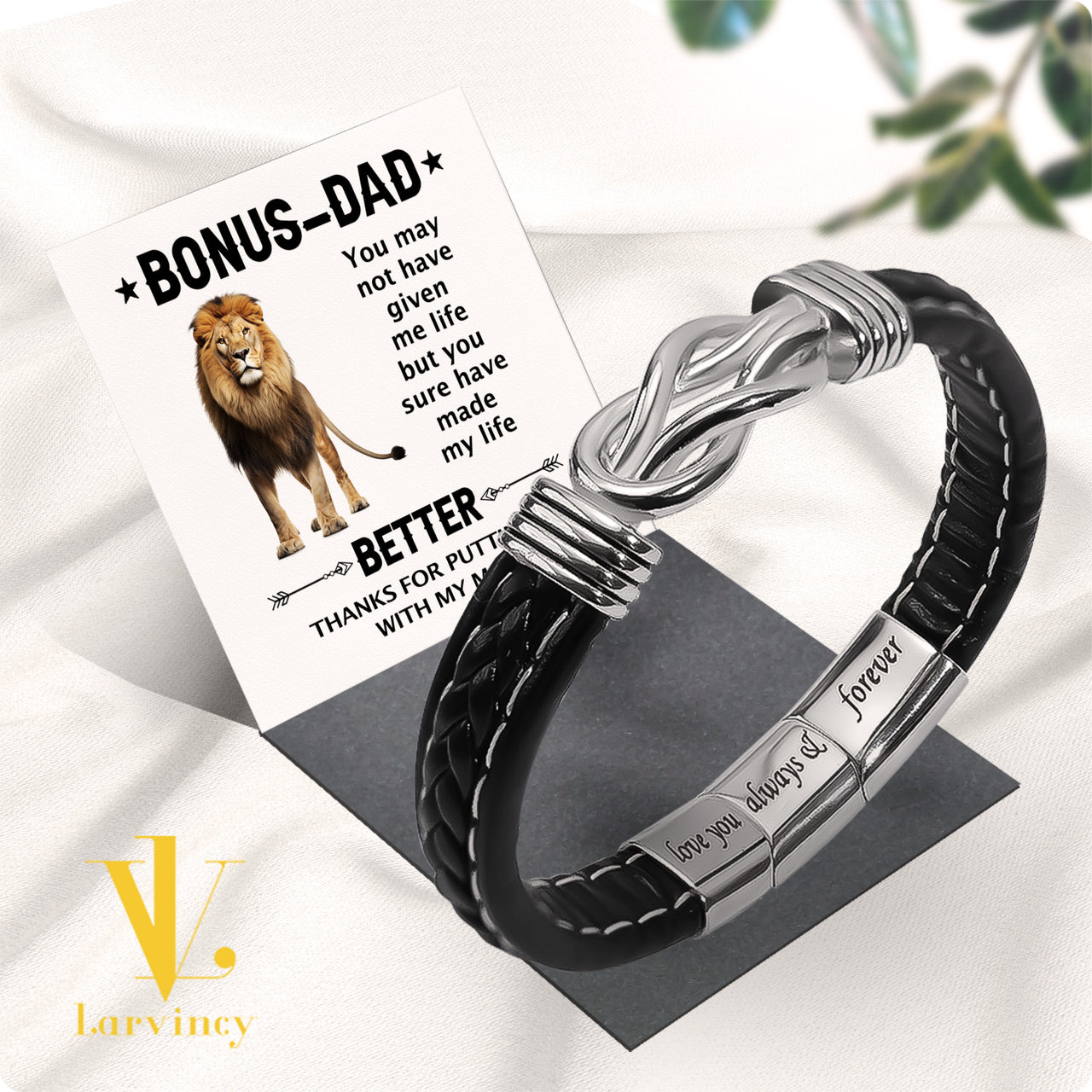 Bracelet Necklace Gifts For Bonus Dad With Personalized Message Card Necklace