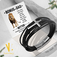 Bracelet Necklace Gifts For Bonus Dad With Personalized Message Card Necklace