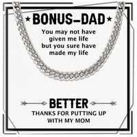 Thumbnail for Cuban Necklace Gifts For Bonus Dad With Personalized Message Card Necklace