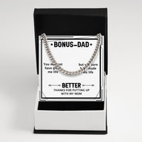 Thumbnail for Cuban Necklace Gifts For Bonus Dad With Personalized Message Card Necklace