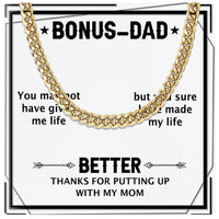 Thumbnail for Cuban Necklace Gifts For Bonus Dad With Personalized Message Card Necklace