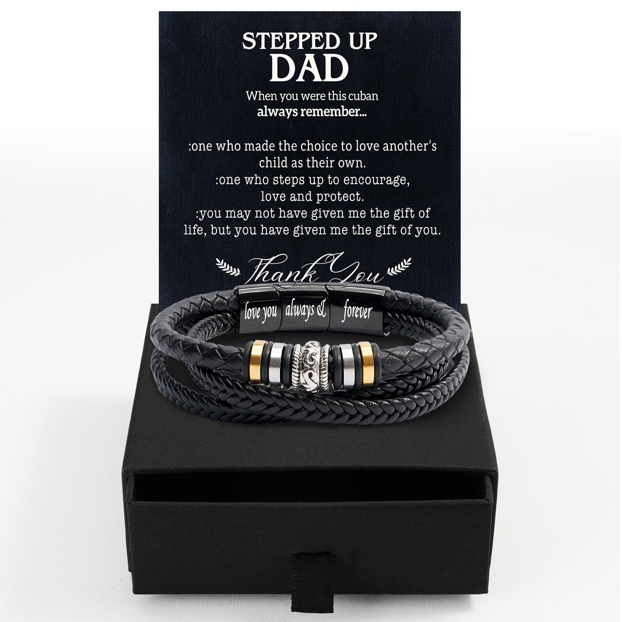 Bracelet Necklace Gifts For Bonus Dad With Personalized Message Card Necklace