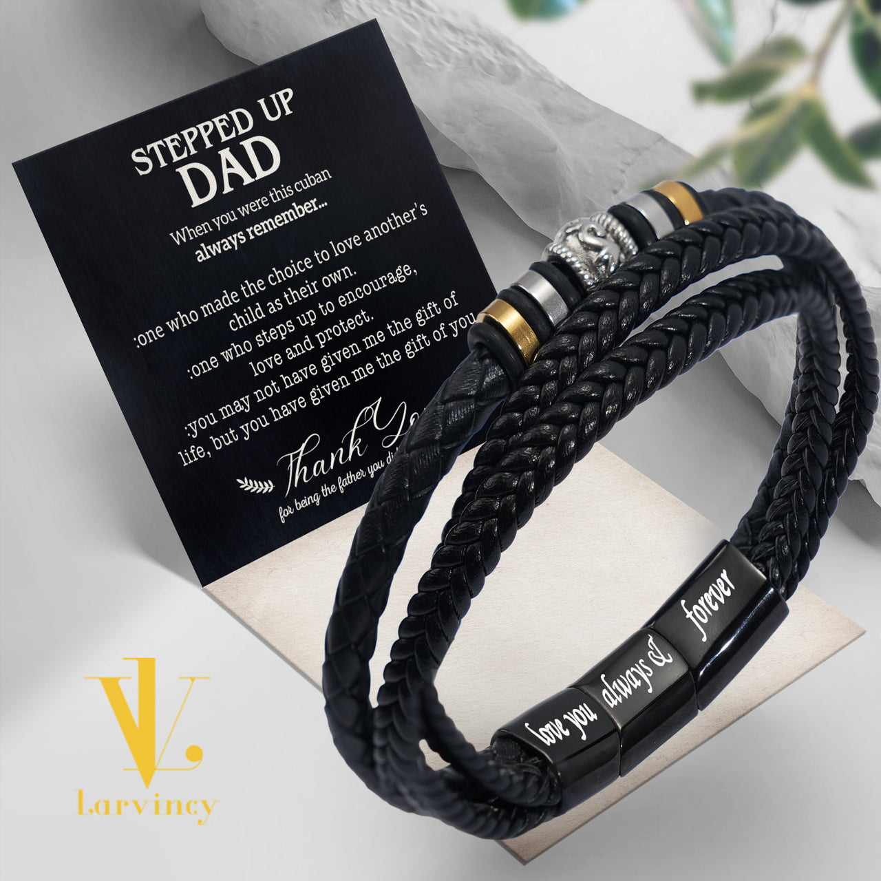 Bracelet Necklace Gifts For Bonus Dad With Personalized Message Card Necklace