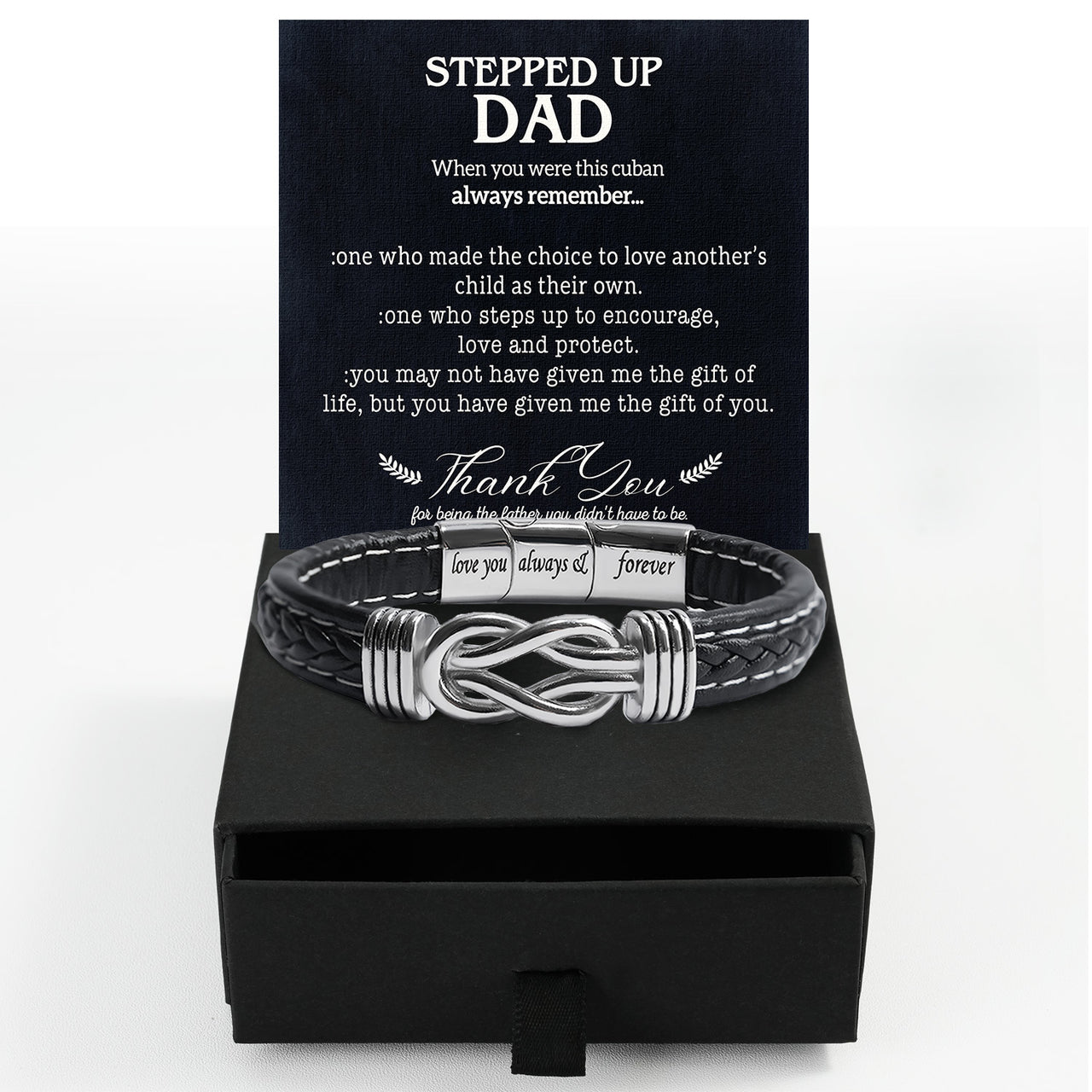 Bracelet Necklace Gifts For Bonus Dad With Personalized Message Card Necklace