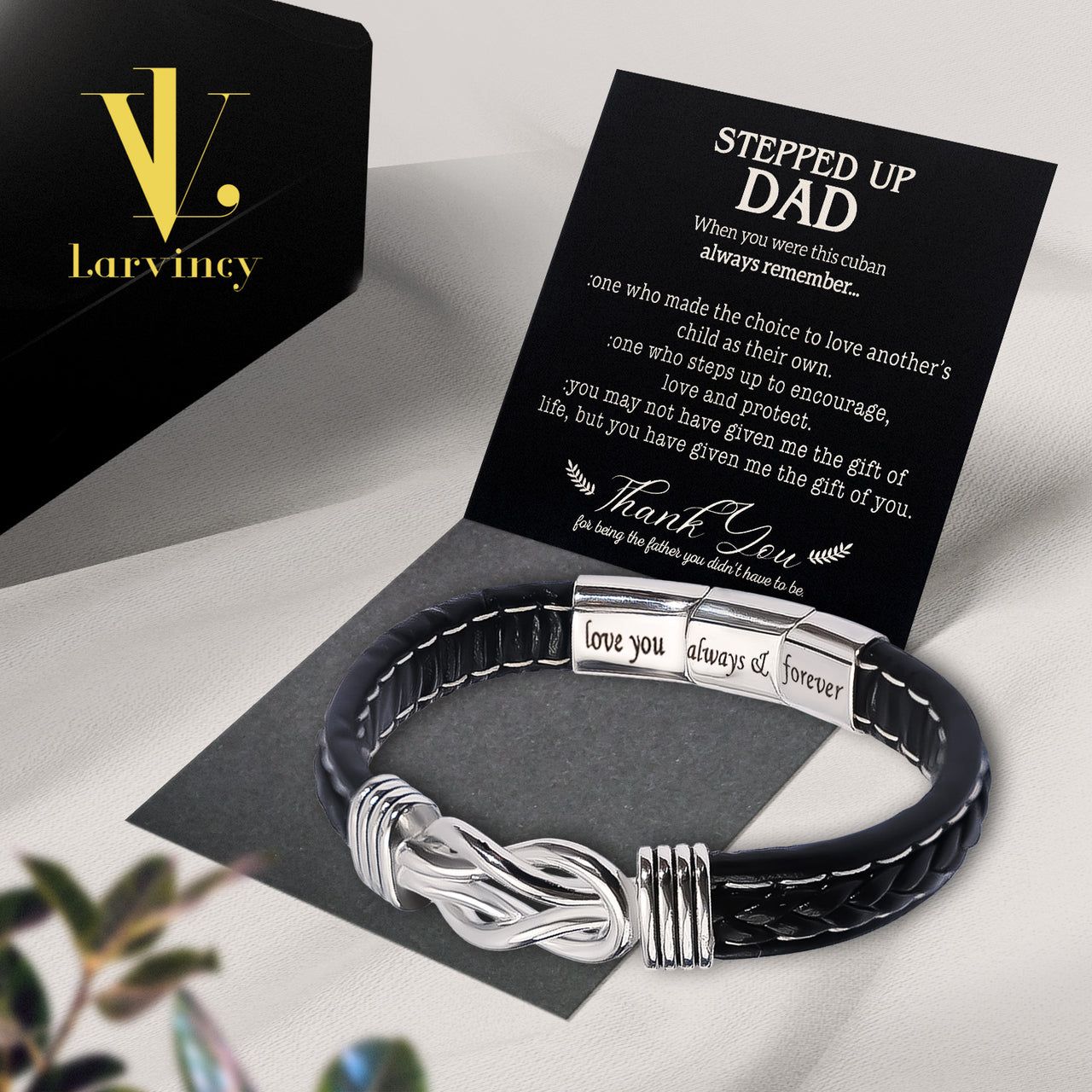 Bracelet Necklace Gifts For Bonus Dad With Personalized Message Card Necklace