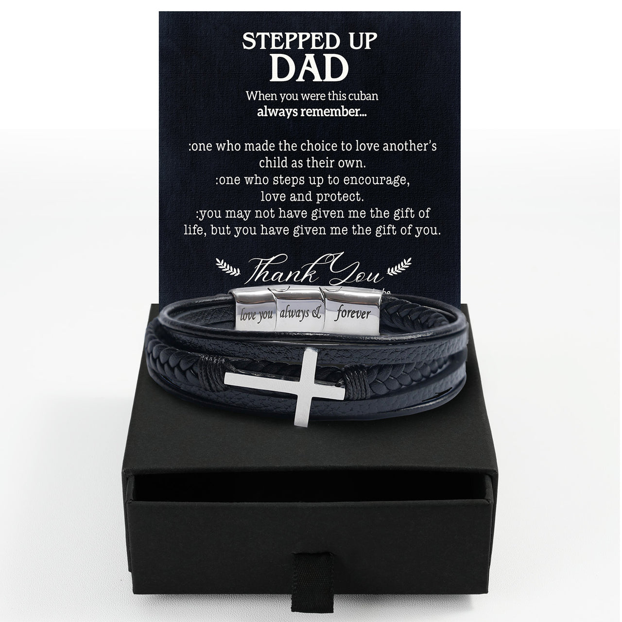 Bracelet Necklace Gifts For Bonus Dad With Personalized Message Card Necklace