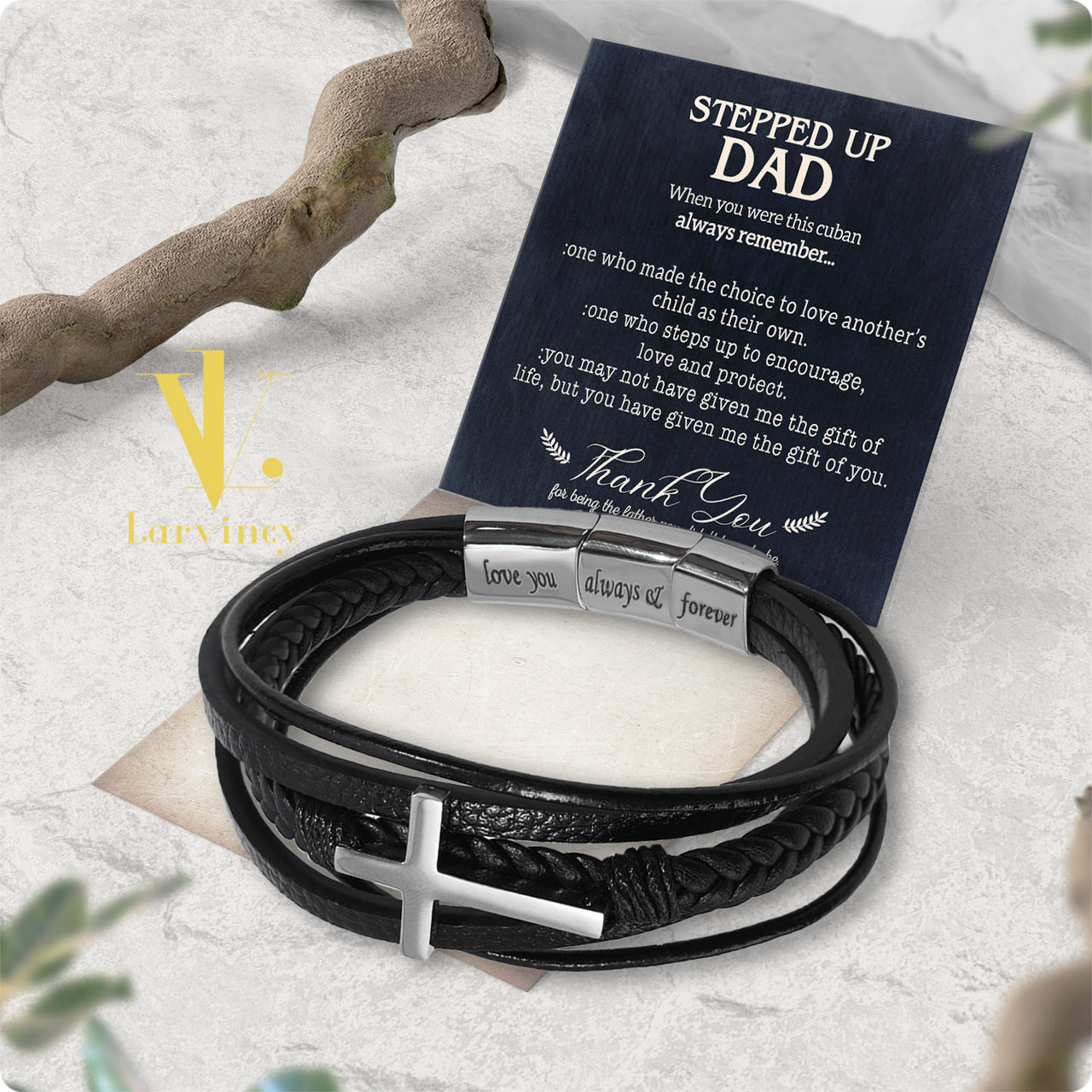 Bracelet Necklace Gifts For Bonus Dad With Personalized Message Card Necklace