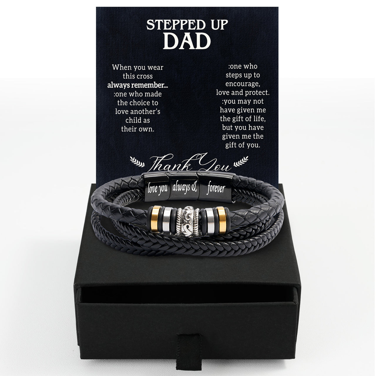 Bracelet Necklace Gifts For Bonus Dad With Personalized Message Card Necklace