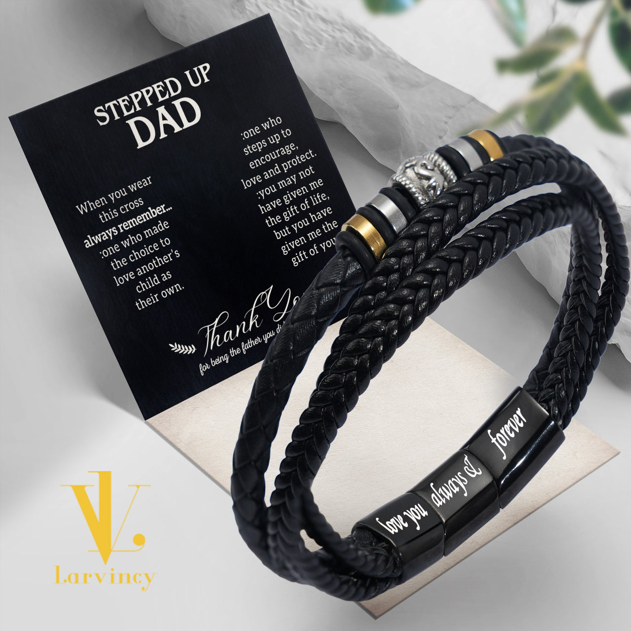 Bracelet Necklace Gifts For Bonus Dad With Personalized Message Card Necklace