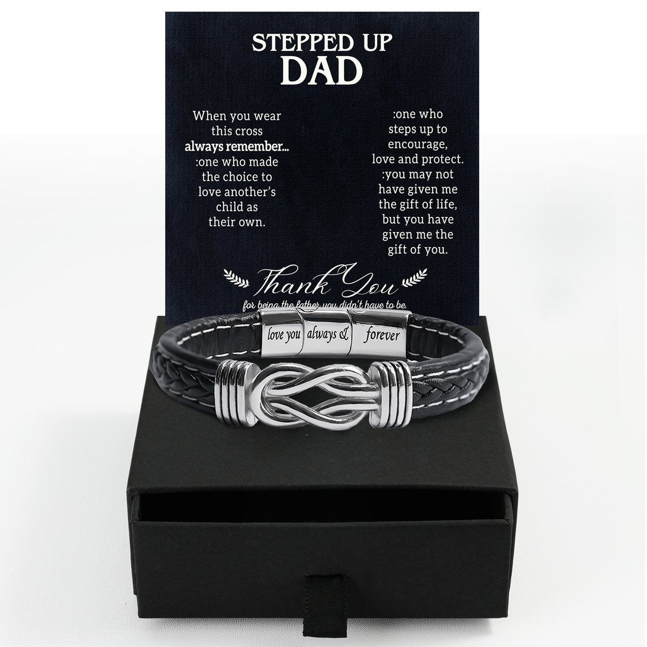 Bracelet Necklace Gifts For Bonus Dad With Personalized Message Card Necklace