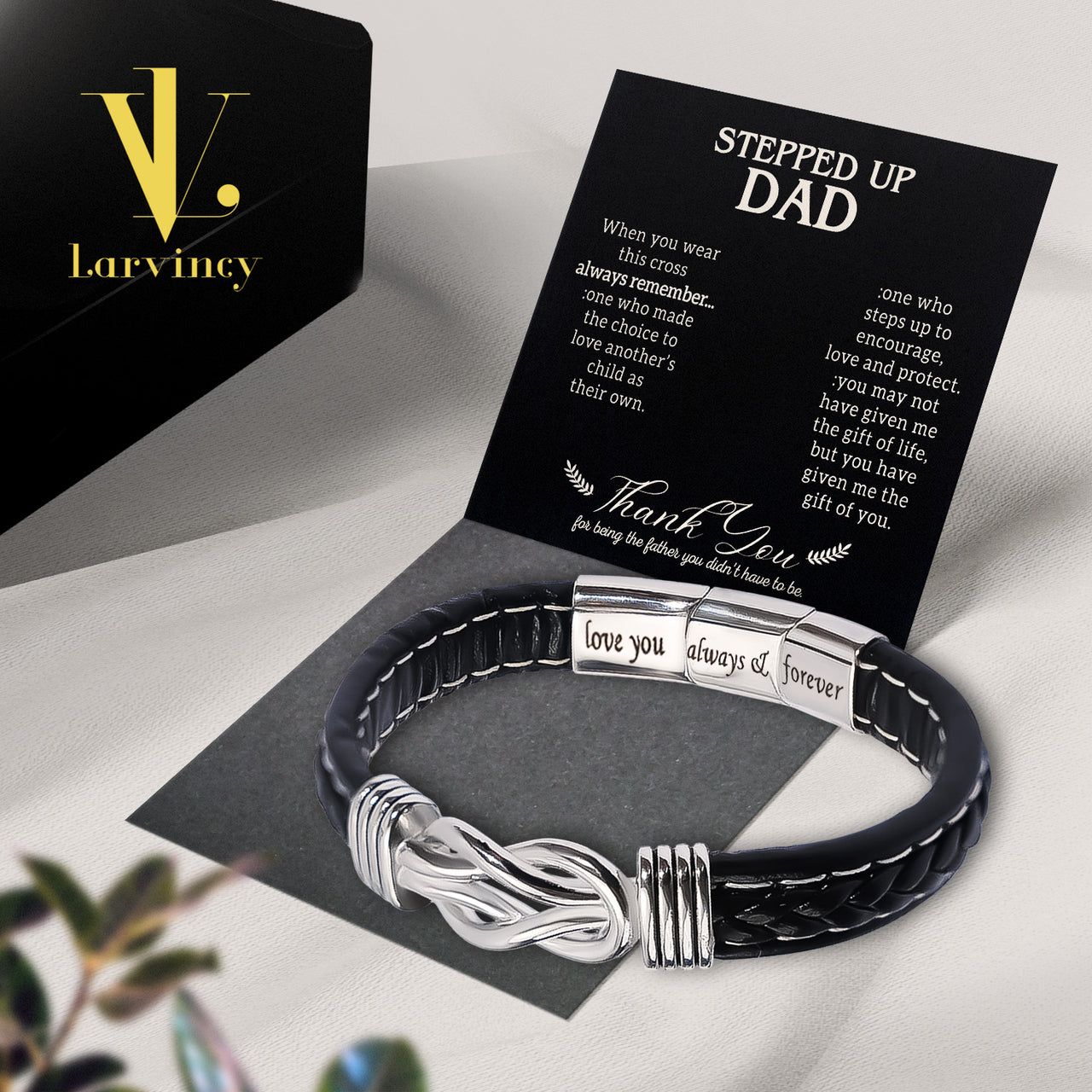 Bracelet Necklace Gifts For Bonus Dad With Personalized Message Card Necklace