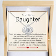 To My Bonus Daughter Necklace  With Heartfelt Message - Unique Jewelry For Bonus Daughter - We Are Family